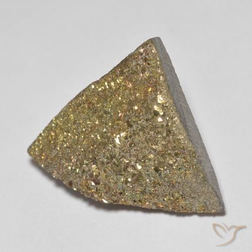 11.12ct Натуральный Многоцветный Радужный пирит, Триллион, Непрозрачный