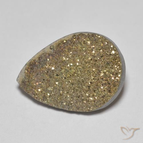 6.60ct Натуральный Многоцветный Радужный пирит, Форма груши, Непрозрачный