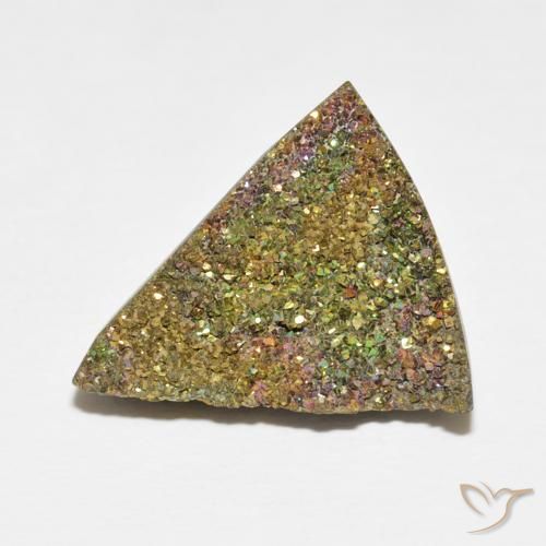 7.72ct Натуральный Многоцветный Радужный пирит, Триллион, Непрозрачный
