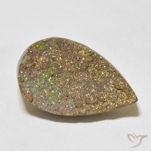 17.21ct Натуральный Многоцветный Радужный пирит, Форма груши, Непрозрачный