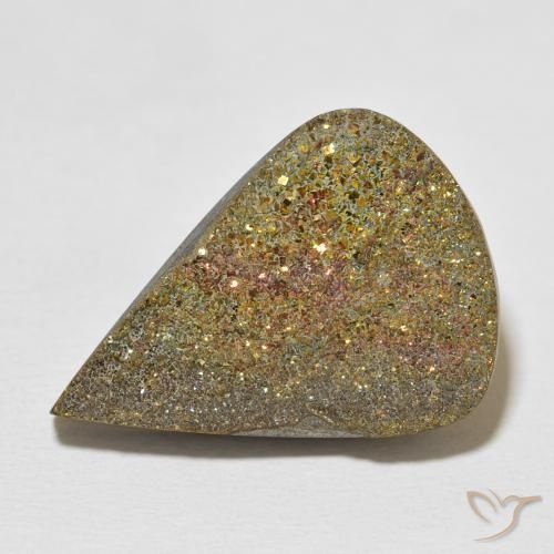 20.03ct Натуральный Многоцветный Радужный пирит, Форма груши, Непрозрачный