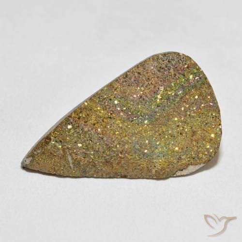 18.56ct Натуральный Многоцветный Радужный пирит, Форма груши, Непрозрачный