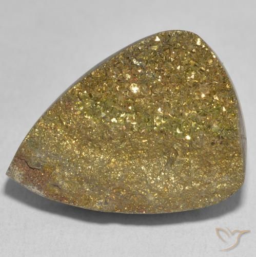 22.73ct Натуральный Многоцветный Радужный пирит, Форма груши, Непрозрачный