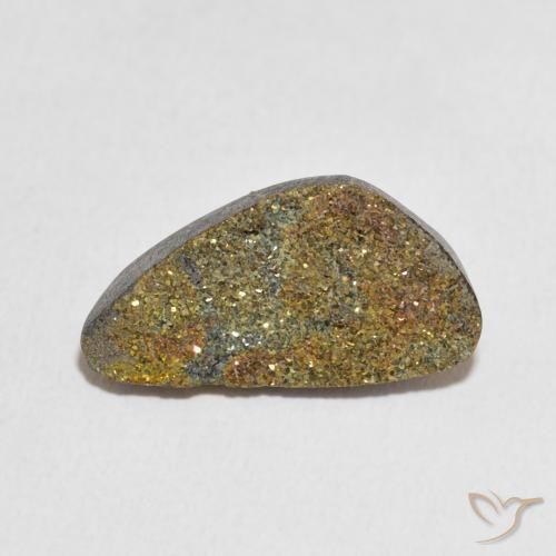 5.34ct Натуральный Многоцветный Радужный пирит, причудливая, Непрозрачный