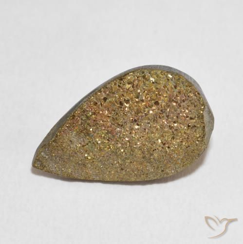 4.75ct Натуральный Многоцветный Радужный пирит, Форма груши, Непрозрачный