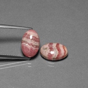  карата, натуральный Многоцветный родохрозит, Огранка Овал, Непрозрачный