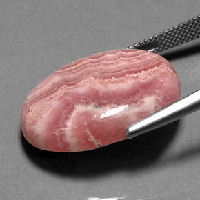 29.59 карата, натуральный Многоцветный родохрозит, Огранка Овал, Непрозрачный