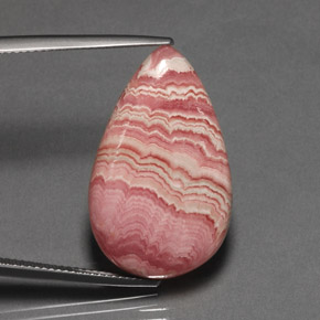 Натуральный многоцветный родохрозит 23,85 карата форма груши, непрозрачный
