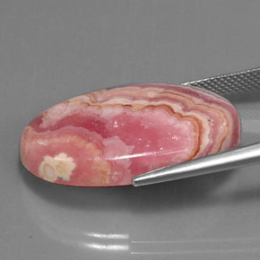 29.58 карата, натуральный Многоцветный родохрозит, Огранка Овал, Непрозрачный