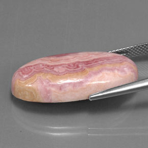 25.79 карата, натуральный Многоцветный родохрозит, Огранка Овал, Непрозрачный