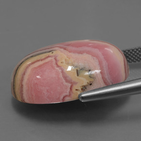 34.09 карата, натуральный Многоцветный родохрозит, Огранка Овал, Непрозрачный