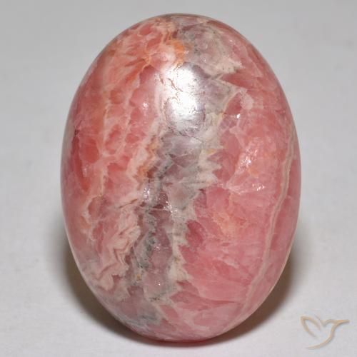 36.55 карата, натуральный Многоцветный родохрозит, Огранка Овал, Непрозрачный