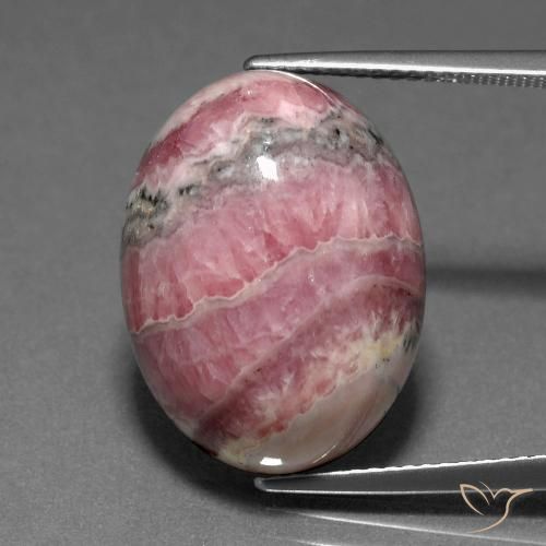 23.65ct Натуральный Многоцветный Родохрозит, Овал, Непрозрачный