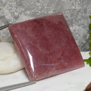 112.21 карата, натуральный Многоцветный родохрозит, Квадрат, Полупрозрачный