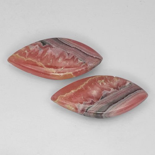 25.42 карата, натуральный Многоцветный родохрозит, Маркиза, Полупрозрачный