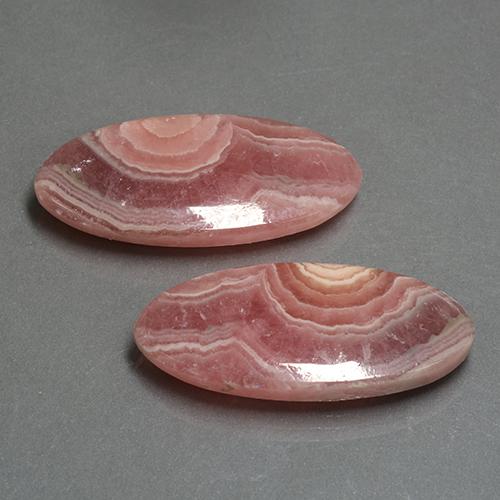 36.60 карата, натуральный Многоцветный родохрозит, Огранка Овал, Полупрозрачный