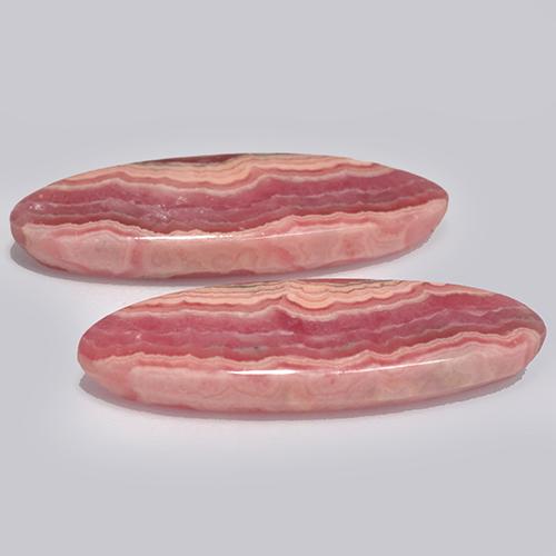 24.07 карата, натуральный Многоцветный родохрозит, Огранка Овал, Полупрозрачный