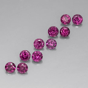  карата, натуральный Малиново-красный Родолитовый гранат, Огранка Круг, VVS-VS