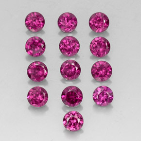  карата, натуральный Малиново-красный Родолитовый гранат, Огранка Круг, VVS-VS