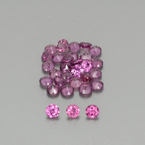  карата, натуральный Малиново-красный Родолитовый гранат, Огранка Круг, Чистота VS