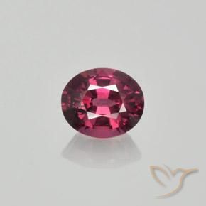 1.36ct Натуральный Малиново-красный Родолит Гранат, Овал, Чистота VS