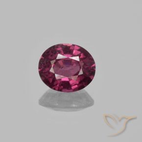1.29ct Натуральный Красновато-пурпурный Родолит Гранат, Овал, Чистота VS