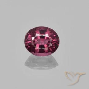 1.37ct Натуральный Темно-пурпурный Родолит Гранат, Овал, Чистота VS