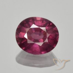 1.65ct Натуральный Средне-темно-фиолетовый Родолит Гранат, Овал, Чистота VS