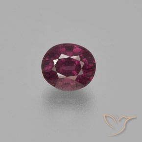 2.06ct Натуральный Темно-пурпурный Родолитовый гранат, Овал, Чистота VS