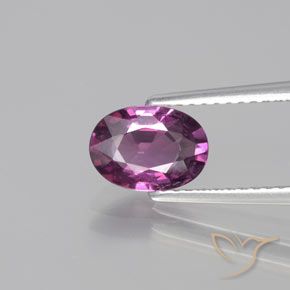 1.38ct Натуральный Средний фиолетовый Родолит Гранат, Овал, Чистота VS