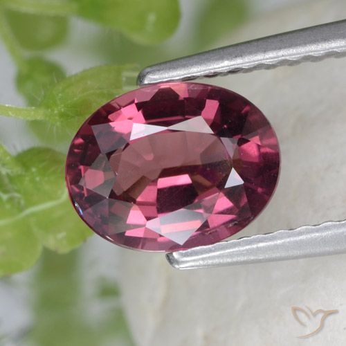 1.53ct Натуральный Средний фиолетовый Родолит Гранат, Овал, Чистота VS