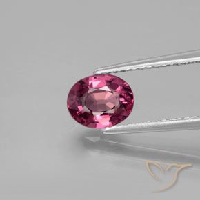 1.45ct Натуральный Средний фиолетовый Родолит Гранат, Овал, VVS-VS