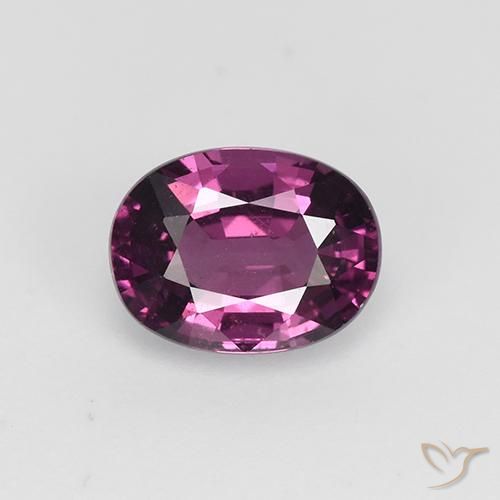 1.41ct Натуральный Темно-пурпурный Родолит Гранат, Овал, Чистота VS