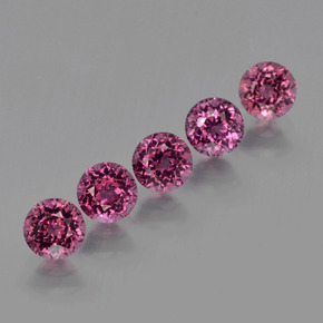  карата, натуральный Малиново-красный Родолитовый гранат, Огранка Круг, Чистота VS