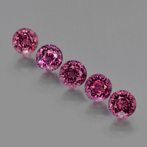  карата, натуральный Малиново-красный Родолитовый гранат, Огранка Круг, Чистота VS