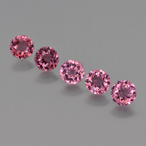  карата, натуральный Малиново-красный Родолитовый гранат, Огранка Круг, Чистота VS