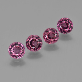 2.43 карата, натуральный Средне-темно-фиолетовый Родолитовый гранат, Огранка Круг, Чистота VS