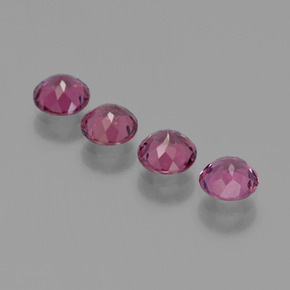 2.43 карата, натуральный Средне-темно-фиолетовый Родолитовый гранат, Огранка Круг, Чистота VS