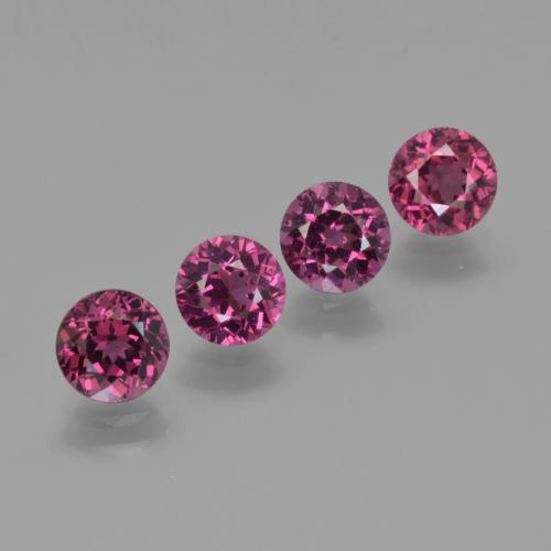 2.72 карата, натуральный Средний фиолетовый Родолитовый гранат, Огранка Круг, VVS-VS