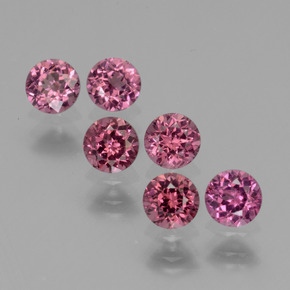  карата, натуральный Оттенки розового Родолитовый гранат, Огранка Круг, Чистота VS