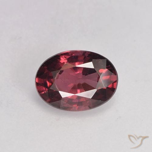 0.99ct Натуральный Средне-темно-красный Родолит Гранат, Овал, Чистота VS
