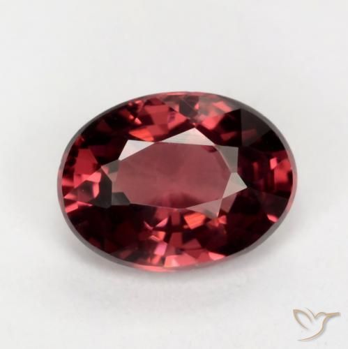 1.07ct Натуральный Темно-красный Родолит Гранат, Овал, VVS-VS