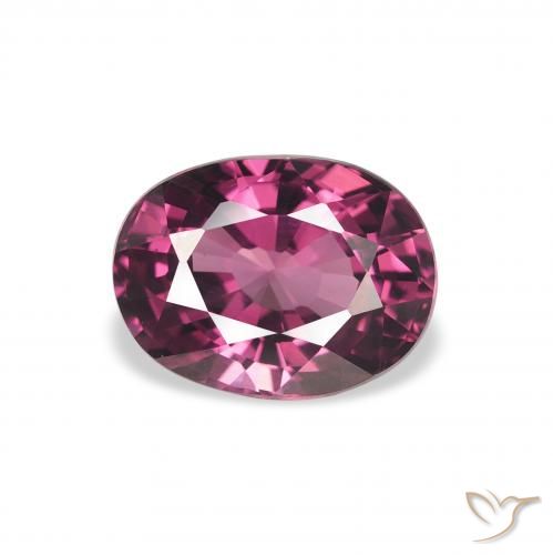 1.96ct Натуральный Средний фиолетовый Родолит Гранат, Овал, Чистота VVS