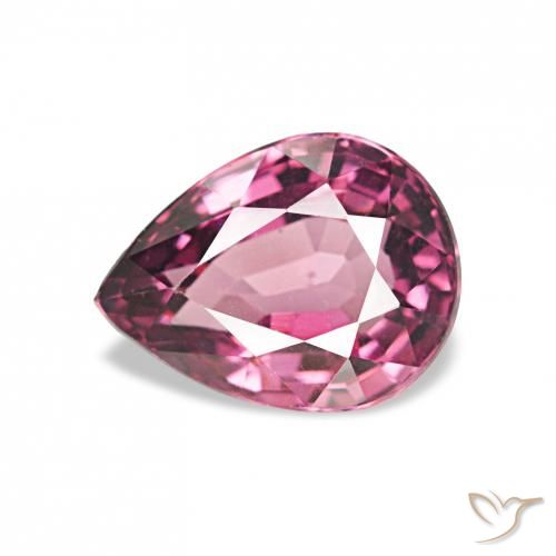1.10ct Средний фиолетовый Родолитовый гранат, Форма груши, Чистота VVS