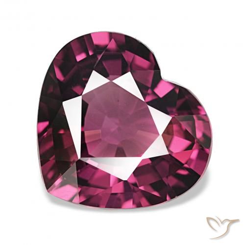 3.95ct Темно-пурпурный Родолитовый гранат, Сердце, Чистота VVS