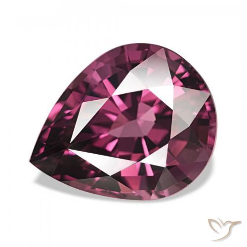 4.58ct Рапберри красный Родолитовый гранат, Форма груши, Чистота VVS