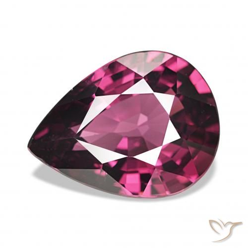 4.29ct Medium Dark-Purple Родолитовый гранат, Форма груши, Чистота VS