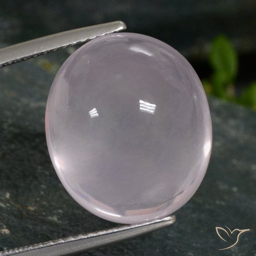 16.96ct Натуральный Очень светло-розовый Розовый кварц, Овал, Полупрозрачный