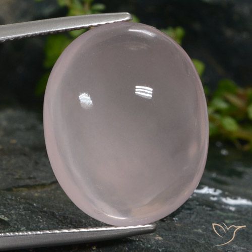 19.36ct Натуральный Очень светло-розовый Розовый кварц, Овал, Полупрозрачный
