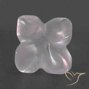 9.66ct Натуральный Очень светло-розовый Розовый кварц, Огранка Цветок, Полупрозрачный